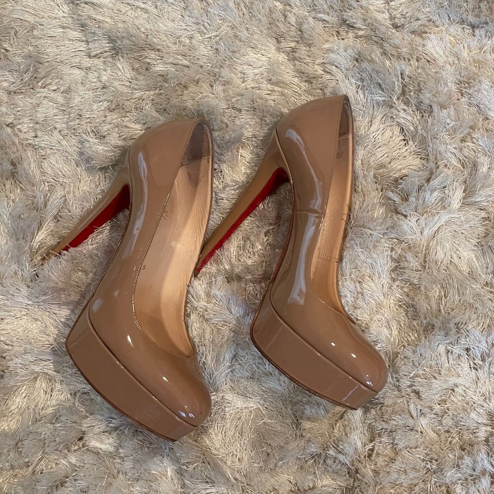 Christian Louboutin Nude Patent Bianca Heels